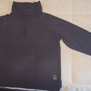 DKNY Black Mesh Long Sleeve Top
